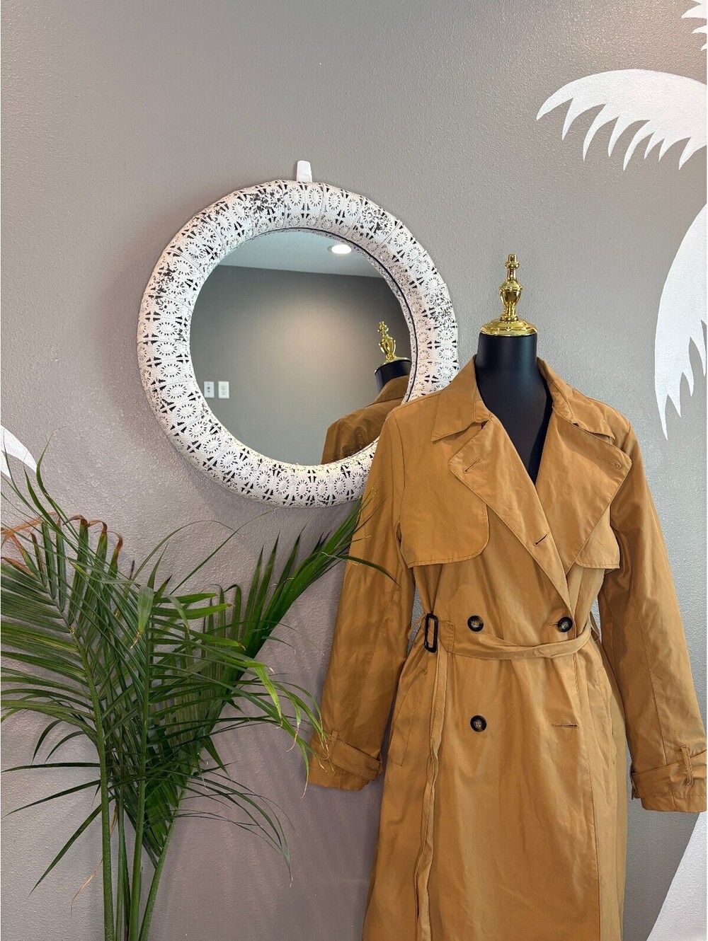 Classic Tan Trench Coat with Belt